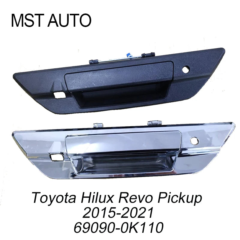 Tailgate Door Handle With Camera Key Holes Black Or Chrome 69090-0K110 For Toyota Hilux Revo 2015-2021 690900K120