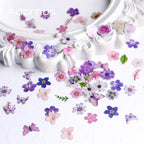 12 Grids Flower Wood Pulp Chips Epoxy Resin Filling Rose Iris Vetiver Flower Butterfly Shape Decorative Paper Flower DIY Crafts