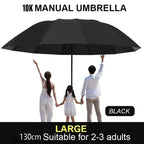 130cm Extra large triple fold rain and rain umbrella Effective rain protection Effective wind resistance UV resistance