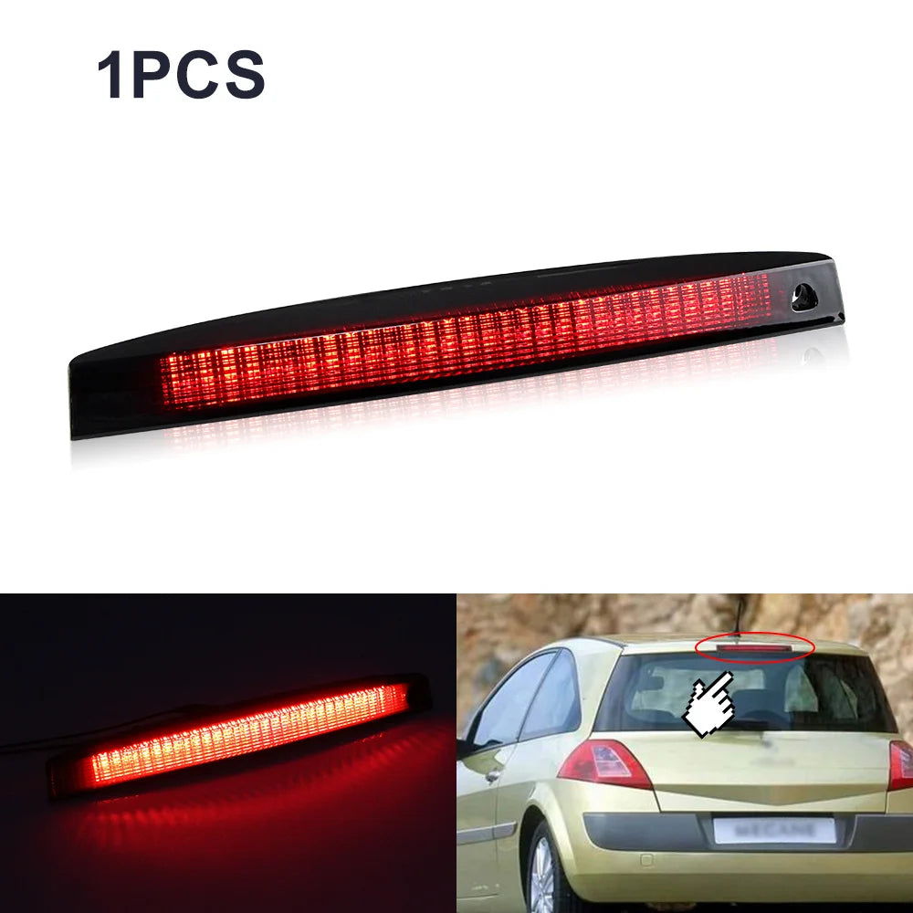 1X Third 3Rd Brake Light, LED Stop Lamp for Renault Megane MK II 2003-2008 Rear Tail Light, Red Shell OEM：8200175538