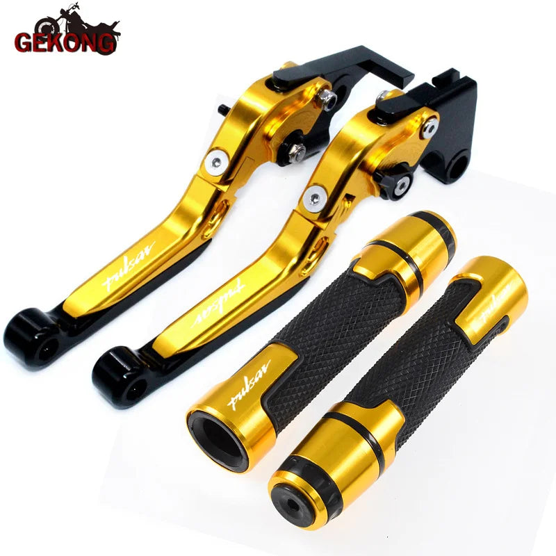 Motorcycle Folding Extendable CNC Moto Adjustable Clutch Brake Levers Handbar End Grips fit For Bajaj Pulsar 200 NS/200 RS/200 A