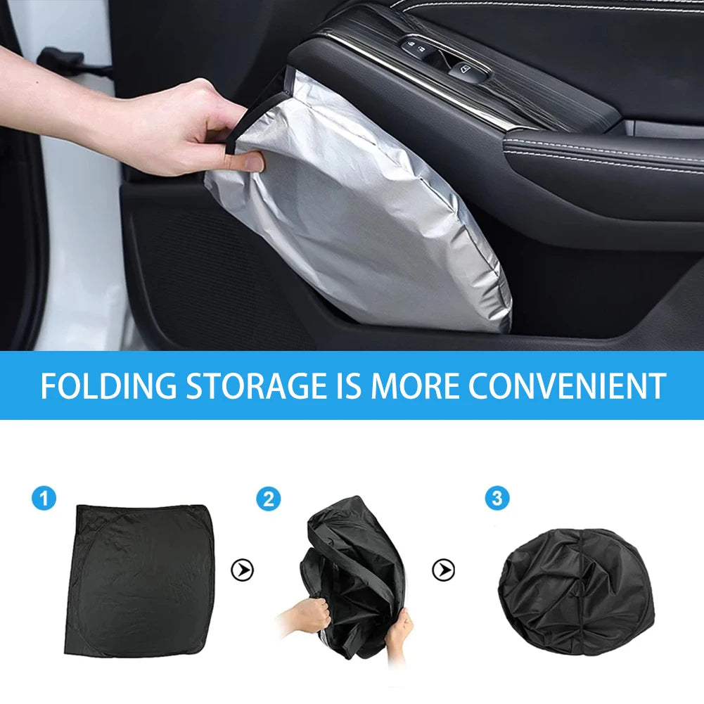Windshield Sun Shade for Ford Fiesta 2008-2023 Foldable UV Blocker Silver 1pc