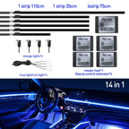 Full Color Streamer Car Ambient Lights RGB 64 Color Universal LED Interior Hidden Acrylic Strip Symphony Atmosphere Lamp