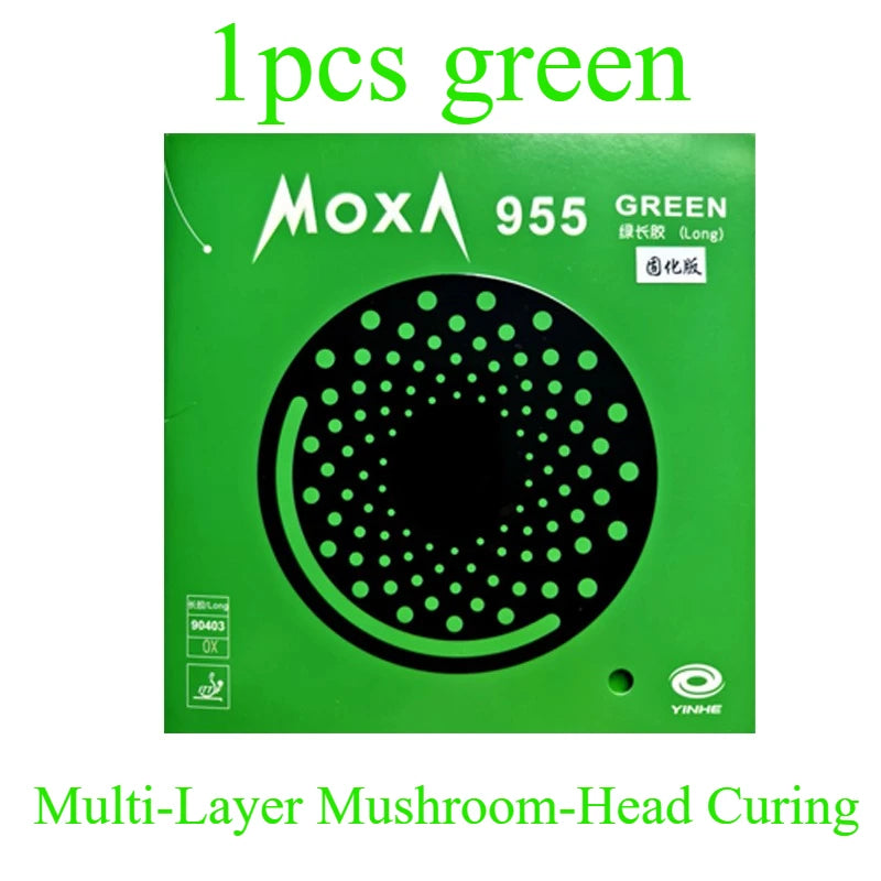 YINHE 955 Green Blue Cured Table Tennis Rubber Long Pimples OX Medium Particles 955 Ping Pong Without Sponge Rubber Anti-spin