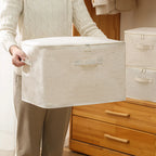 Foldable Home Storage Bag Cotton And Linen Storage Box Large Quilt Storage Bag Clothes Storage Bag Organizer for Bedroom VC