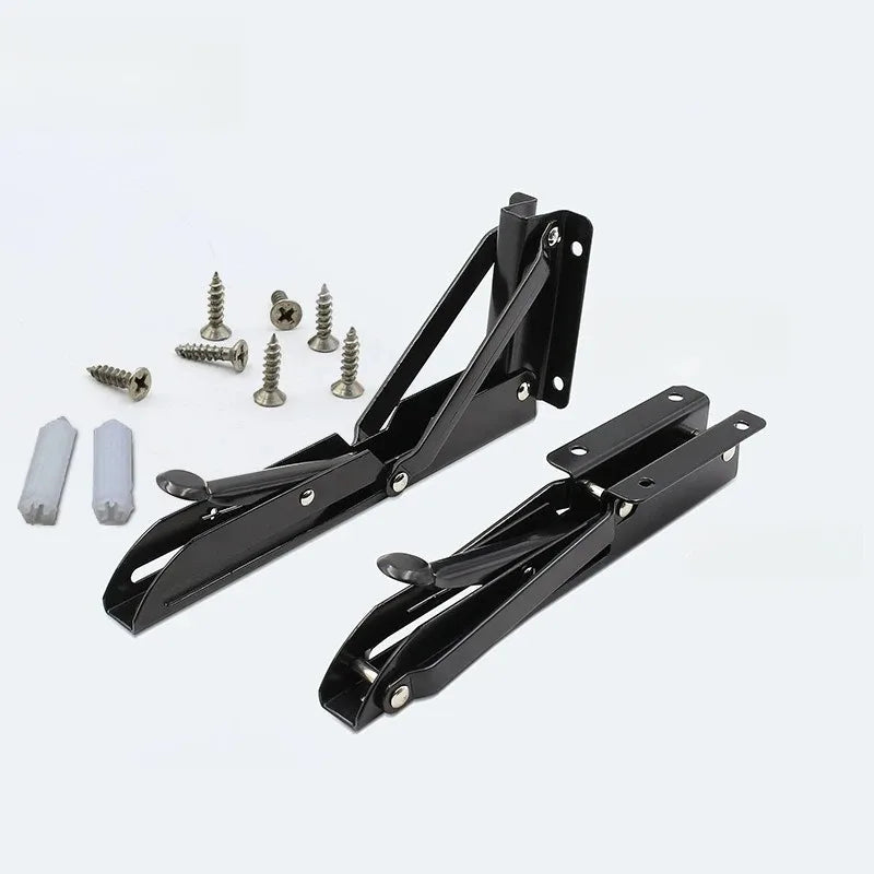 2pcs 8-20inch Stainless Steel Folding Angle Bracket Triangle Shelf Heavy Support Adjustable Wall Mounted Bench SilverWhite Black