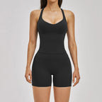 Women's 2pc Yoga Set High Waist Leggings + Top Workout Gym Tracksuit, Black/Blue S-XL
