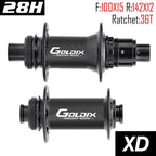 GOLDIX GDX370 Bicycle Hub Sealed Bearing Center Lock Disc Brake J-Bend 28 Holes Ratchet 36T BOOST MTB Hub for Shimano HG MS XD