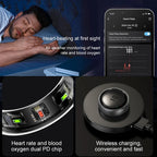 R10 Smart Health Ring with Wireless Charging, Heart Rate SpO2 Sleep Monitor, Sizes 7-14