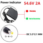 48V/60V/72V Charger 2A/5A Lithium-ion Battery Pack Charger 54.6V/67.2V/84V Intelligent Fast Charging EU Plug With Cooling Fan
