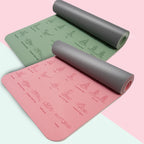 TPE Yoga Mat Non-Slip Eco-Friendly 57x183cm Exercise Mat Mint Green or Pink