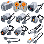 MOS 11PCS Brick Motor Power Function Kit With technic Parts Includes AA Battery Box 2.4g Speed Control Remote Receiver 5x Motors