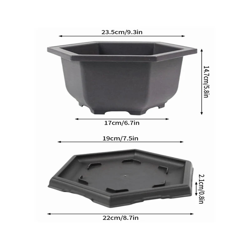 Flowerpots Imitation Purple Clay Succulent Plants Pots Outdoor Garden Landscape Bonsai Pot Trays Rectangular Square Planter