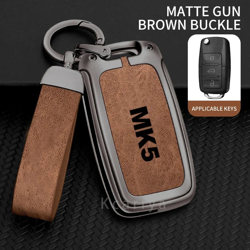 Auto TPU Zinc Alloy Key Case Bag For VW Volkswagen GOLF 5 MK5 Car Key Chain Car Metal Key Shell Interior Decoration Accessories