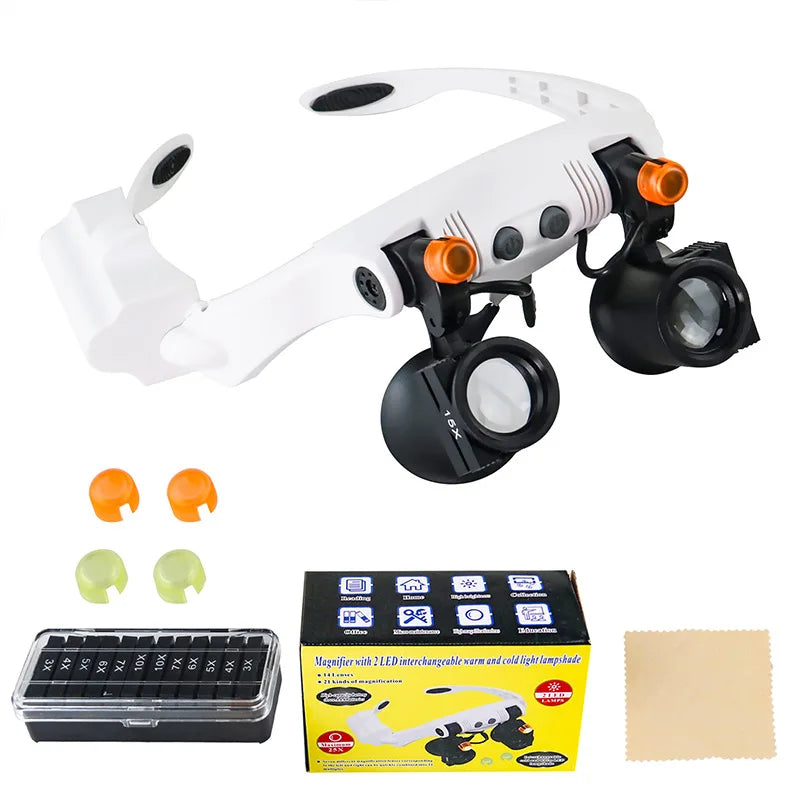 Magnifying Glasses Reading Illuminated Magnifier Adjustable Loupe Electronic Maintenance Eyewear Jewelers Watchmaker Repair