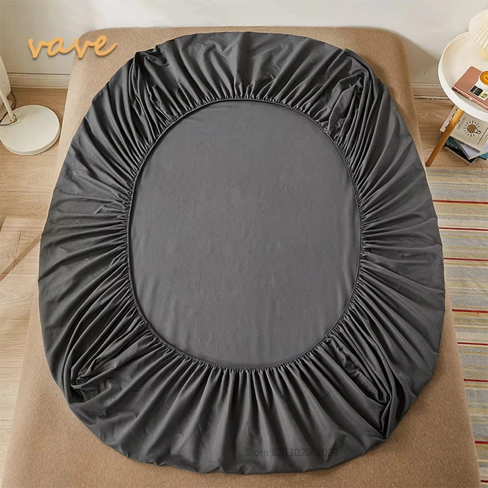 Soft Cotton Fitted Sheet Single Double King Queen Size Mattress Cover with Elastic Band Bed Sheet Bed Linens 100/120/150/180/200