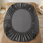 Soft Cotton Fitted Sheet Single Double King Queen Size Mattress Cover with Elastic Band Bed Sheet Bed Linens 100/120/150/180/200