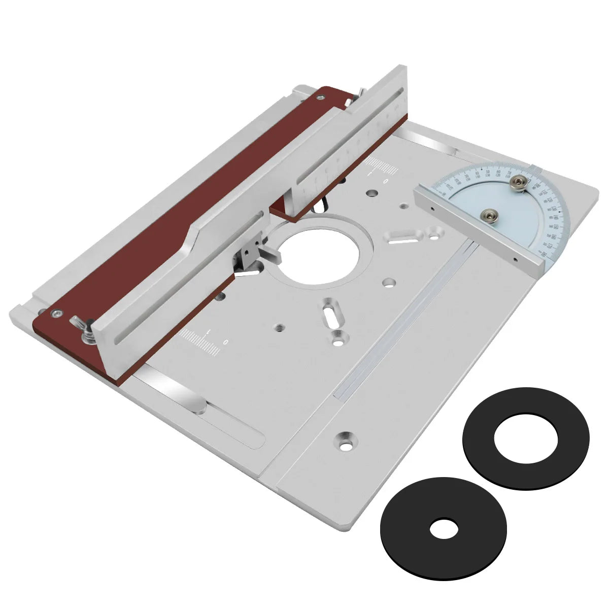 Aluminium Router Table Insert Plate with Sliding Tenoning Fence Electric Wood Milling Miter Gauge Guide Kit carpenter Slotting