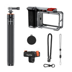 Flymile Action 5 Pro Camera Grip Holder Metal Cage for DJI Action 5 Pro/Action 4 Accessories Shutter Button Photography Handle