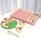 Wooden simulation pizza children play house boy girl cake dessert cut cut music fruit and vegetable cognition wooden toy
