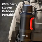 Insulated Stainless Steel Water Bottle with Handle, Black/Green 1.7L-3.2L Thermos