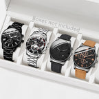 4PCS Men's Watch Set Business Trend Fashion Classic Quartz Watch Suitable for Daily Clothing Matching Perfect Holiday Gift