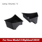For 2024 Tesla Model 3 highland Rear Trunk Left Side Storage Box with Cover Tail Boot Organizer Partition Decoration Accessories