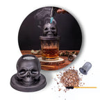 Cocktail Smoker Kit with 4 Flavors - Bourbon , Ceramics Skull Infuser Old Fashioned Drink Smoker Kit Birthday Gifts for Men Dad