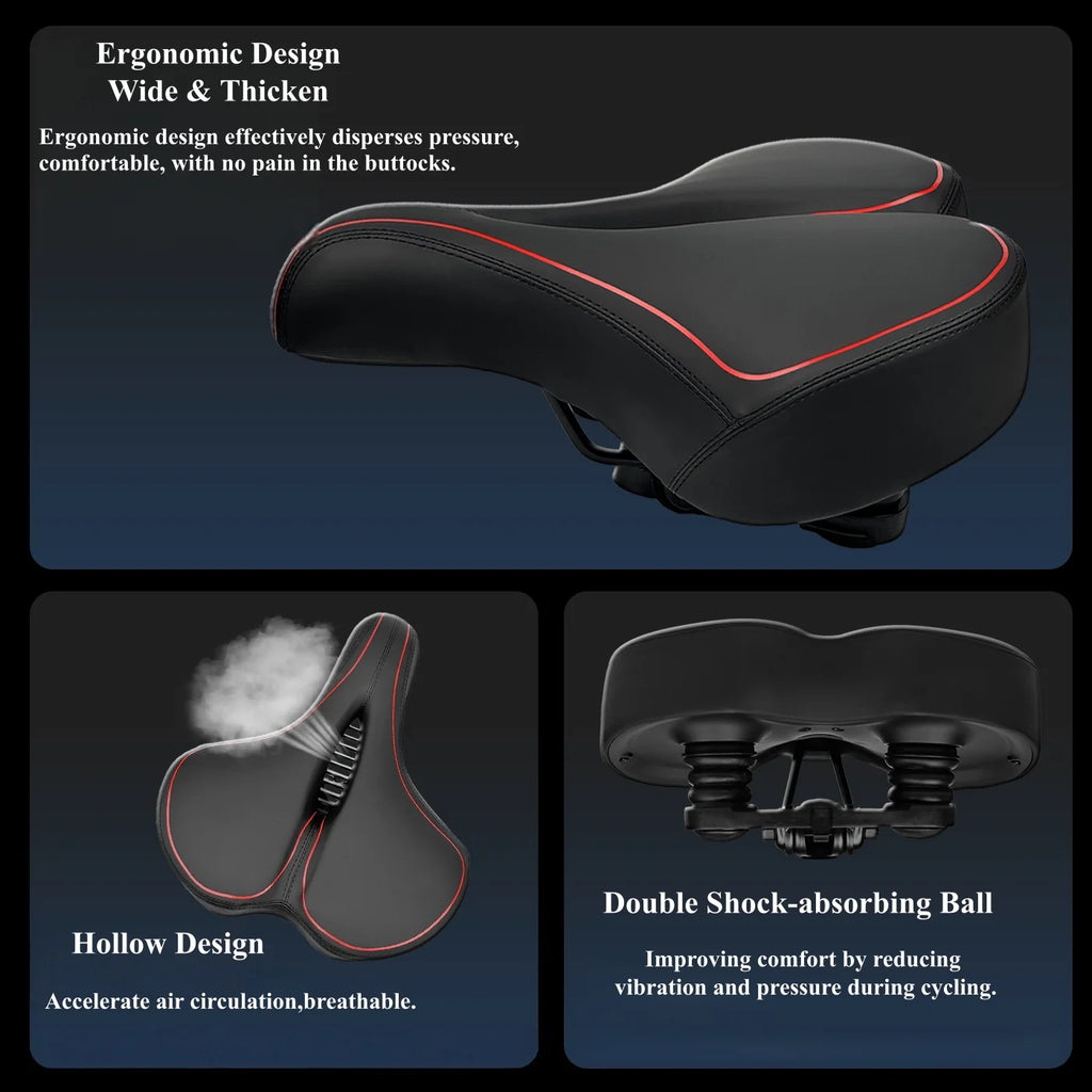 Wide Replacement Bike Saddle,Fit for Indoor & Outdoor Bicycles,Comfortable Bike Seat Cushion for Men & Women,Cycling Bike Parts