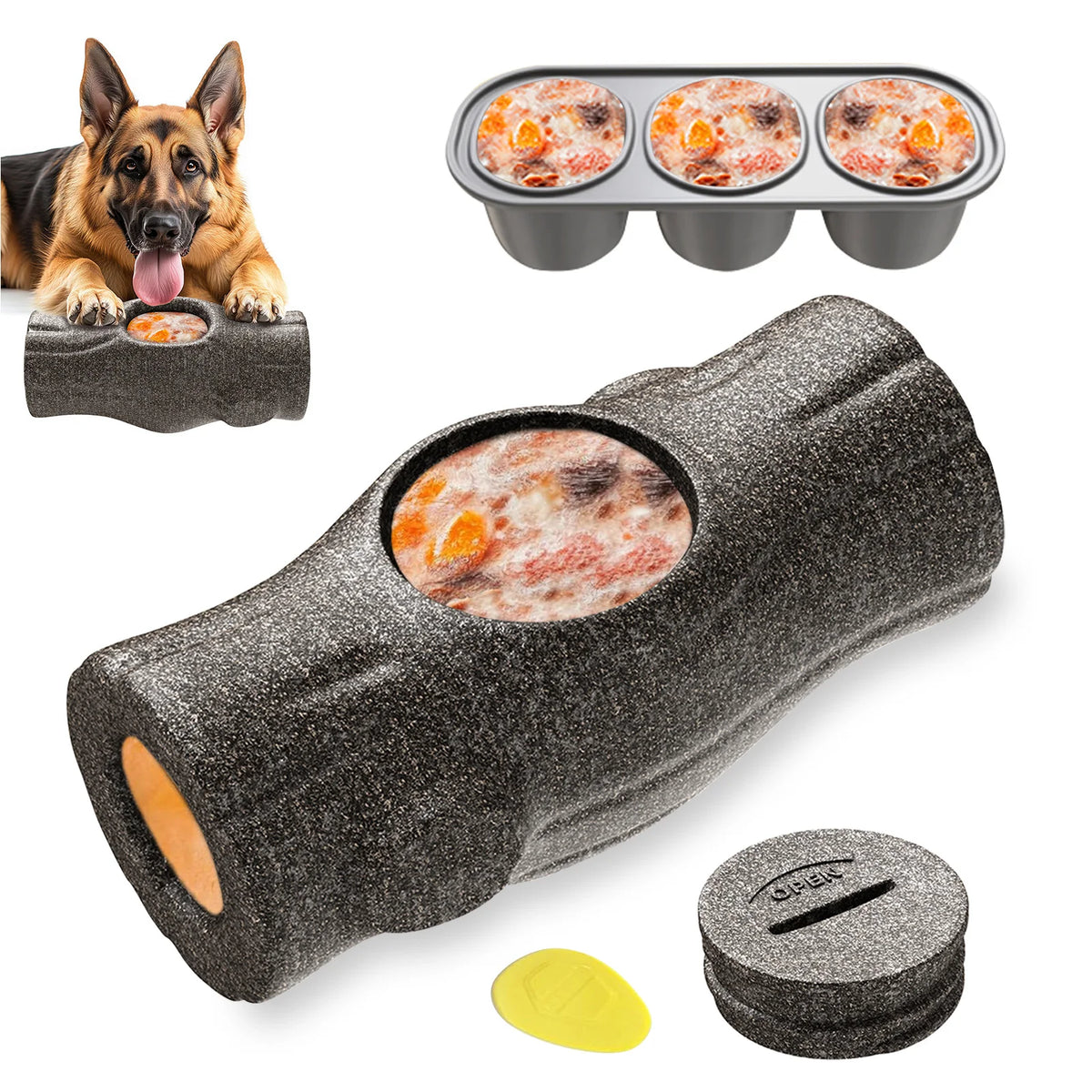 Indestructible Dog Toy for Aggressive Chewers, Frozen Treat Holder with Molds to Keep Large Dogs Busy & Reduce Anxiety