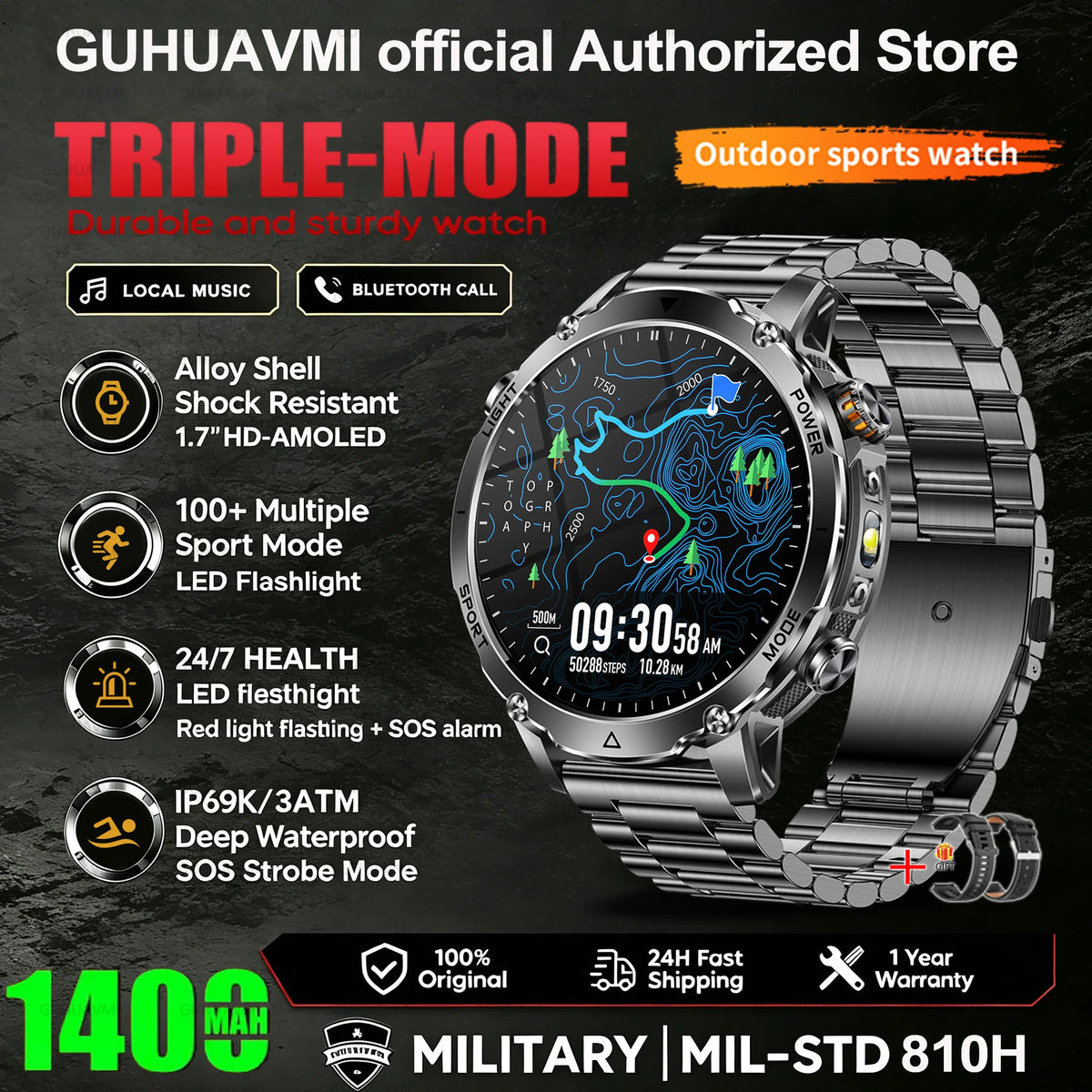 Black Steel 2A / Sports Watch