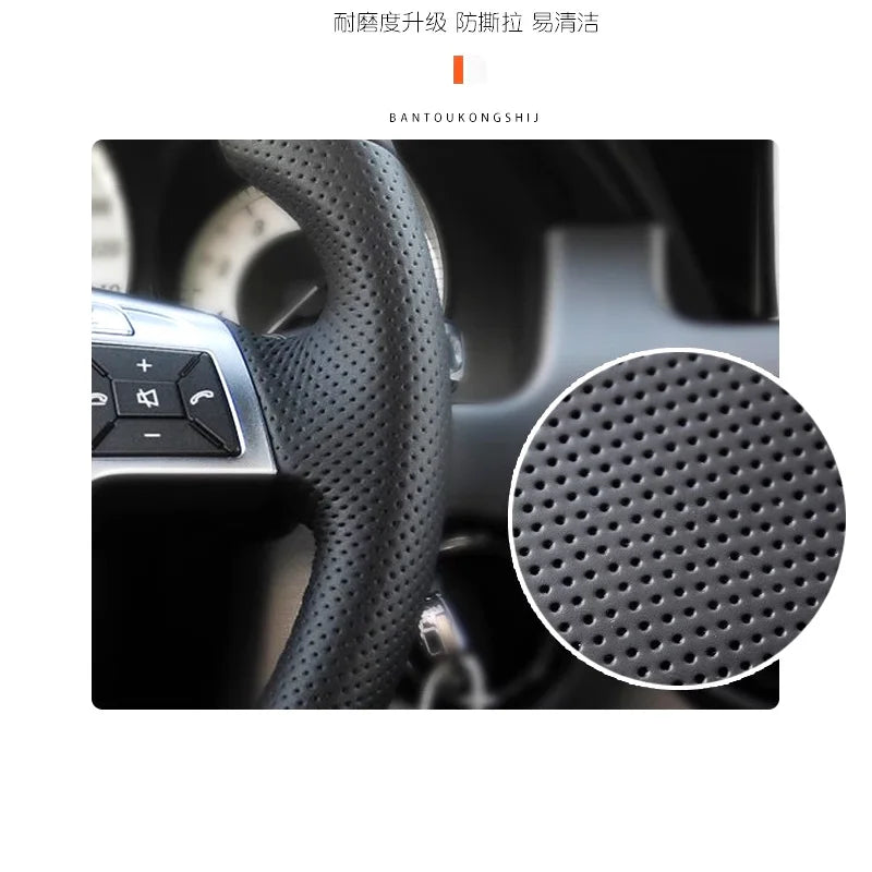 Steering Wheel Cover for Subaru Impreza WRX 2002-2004, WRX STI 2004, perforated leather