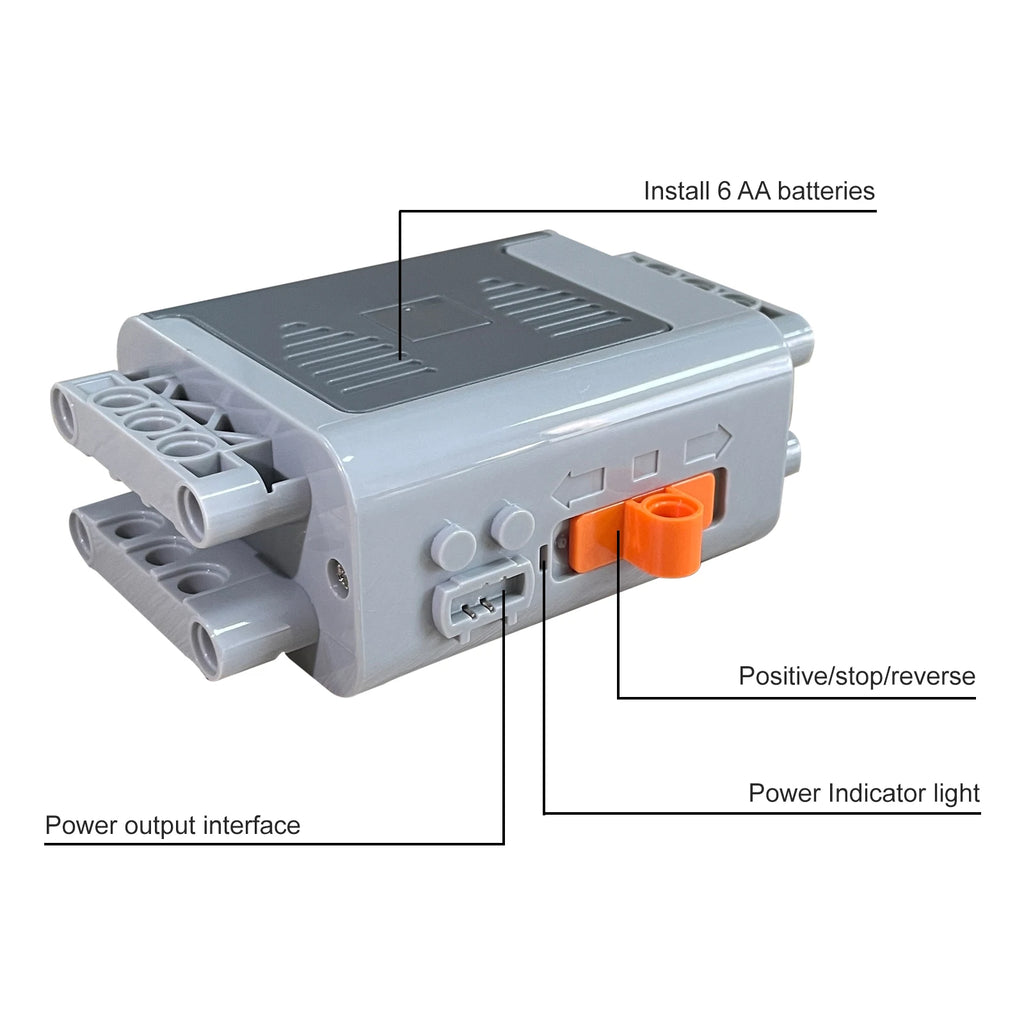 MOS 11PCS Brick Motor Power Function Kit With technic Parts Includes AA Battery Box 2.4g Speed Control Remote Receiver 5x Motors