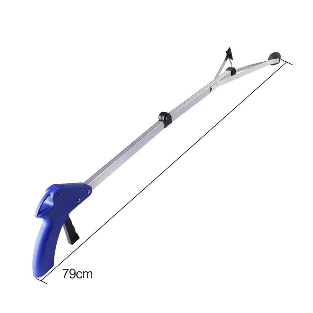 Extra Long Reacher Grabber Tool, Foldable Pick Up Stick for Trash, White
