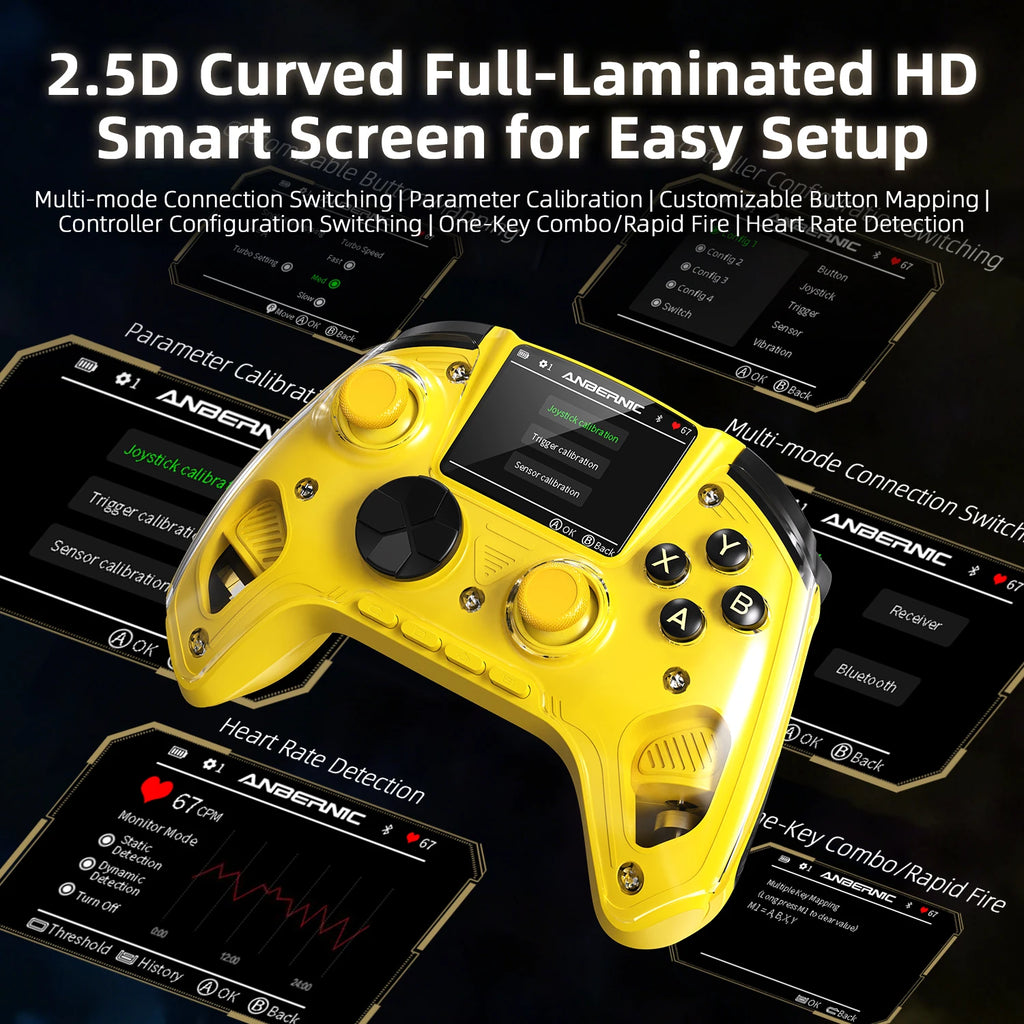 Anbernic RG G01 Retro Games Controller Hall Effect Triggers 2.5D Curved IPS Screen 2100mAh XBOX Gamepad for PC Android IOS Steam