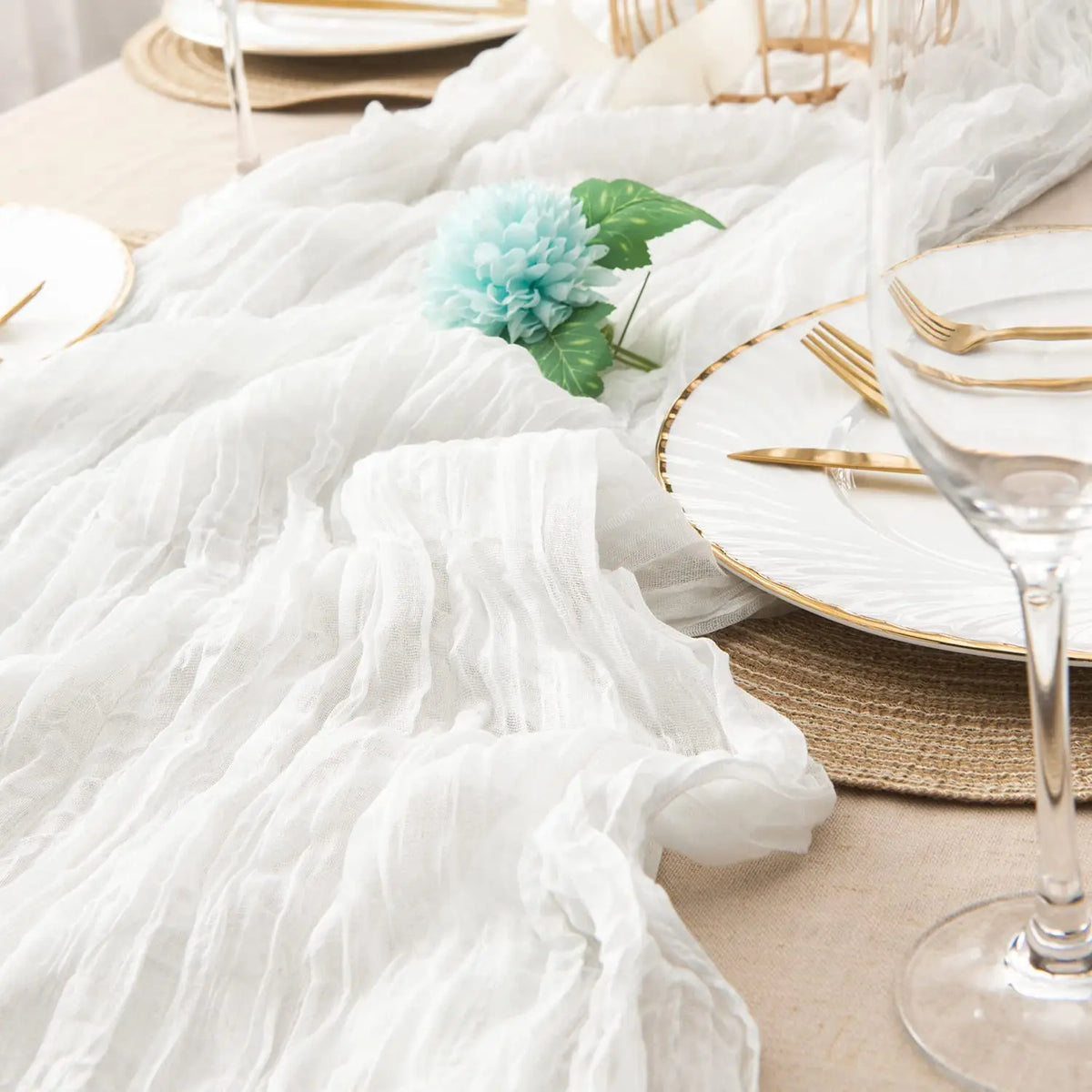 4 Pack Burgundy Cheesecloth Table Runner Gauze Semi-Sheer Backdrop Drape Fabric for Wedding Holiday Party Bridal Shower Decor
