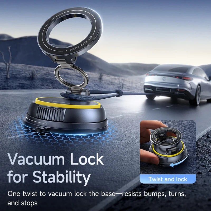 Baseus Vacuum Magnetic Car Phone Holder Mount 360° Rotation Stand Car Mount for iPhone Samsung Xiaomi Travel Holder Gym Stand