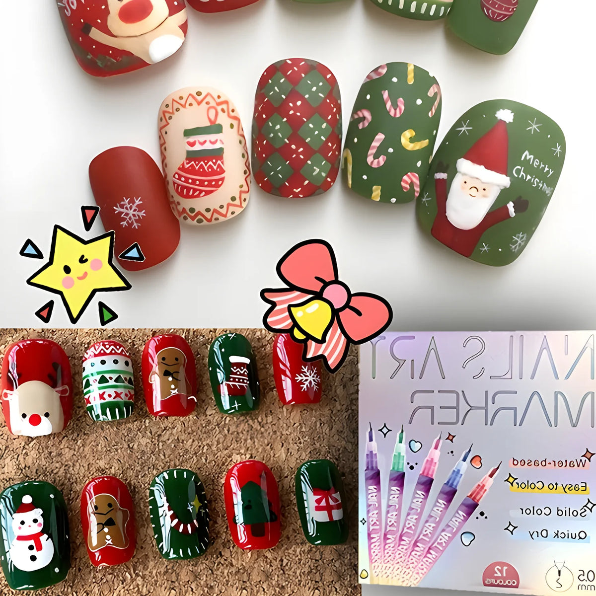 12 Color Nail Art Pens,0.5MM Nail Polish Pens Drawing Painting Point Liner Acrylic Painted Pen Kit, Waterproof and Quick-drying