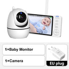 5 Inch Video Baby Monitor With Camera PTZ Zoom Babyphone Cam Security Protection Surveillance Cameras Temperature Sensor Lullaby