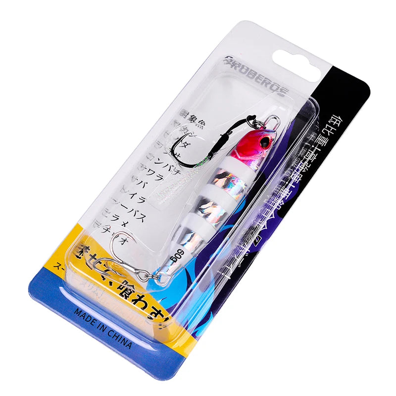 PROBEROS 8pcs Mixed Color Metal Jig 10G - 60G Artificial Baits Hard Baits Vibrant Fishing Lures for Freshwater & Saltwater
