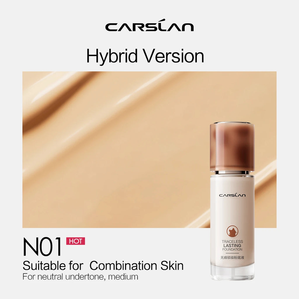 CARSLAN Liquid Foundation Matte Full Coverage Oil Control, Shade 3.0 N01/P01/P02, 23-45ml