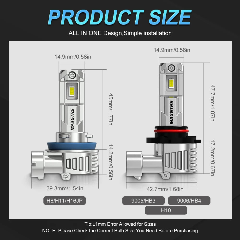 H11 H9 H8 LED Fog Light Canbus No Error H10 9005 9006 H16JP HB3 HB4 LED Fog Lamp Bulb 6500K 3000K Daytime Running Light