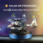 Car Solar Air Freshener Automatic Rotation Essential Oil Diffuser Dashboard Camouflage Helicopter Ornaments Remove Odor