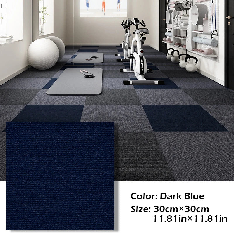 30x30cm DIY Modern Carpet Self-adhesive Anti Slip Block Fully Spread Floor Mat Bedroom Study Office Can Be Cut