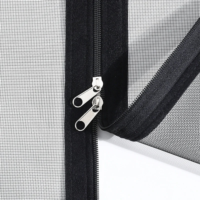 Black, Customized size，Window mesh with zipper Self-adhesive zipper,mosquito nets for windows anti mosquito window door curtain