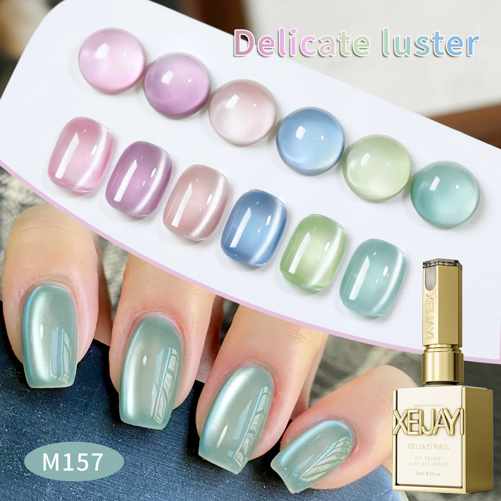 XEIJAYI Cat Eye Gel Nail Polish Set 6pcs x 15ml Translucent Soak Off UV LED