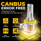 BMTxms 2PCS Dual Color H8 H11 H16JP LED Canbus Fog Light 9005 9006 HB4 9145 H10 LED Fog DRL Lamp 6500k White 3000k Golden Yellow