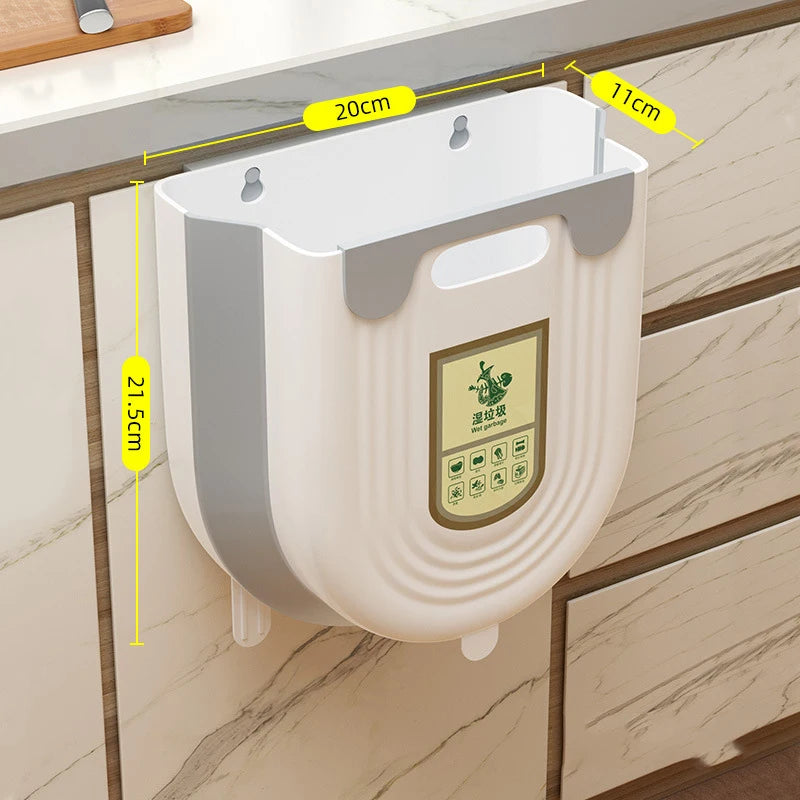 6/10L Hanging Kitchen Trash Can Collapsible Trash Can for Kitchen Foldable Small Garbage Can Compost Bin Under Sink Waste Bin