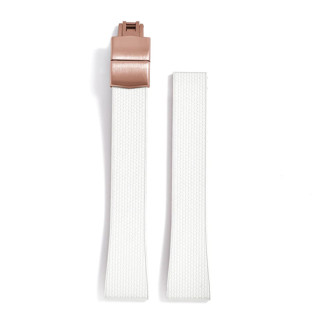 Original Stripess CTS FKM Rubber Watch Strap 20mm For D-elug FKM CTS Watchband Quick Release Silver Butterfly Buckle Cut To Size
