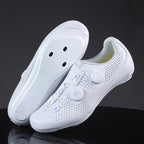 Speed Cycling Sneaker Men's Road Cycling Shoes Cleat Shoes Spd Shoes Cycling Flat Pedal Shoes Man Bike Outdoor Footwear White